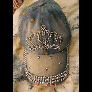 Princess denim hat rhinestone